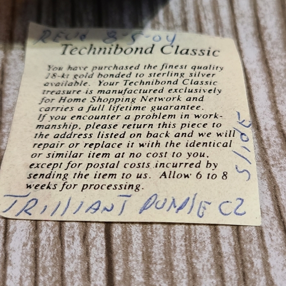 Vintage Technibond Classic Trilliant Purple Cz Slide Pendant on 18in Chain - Picture 7 of 11